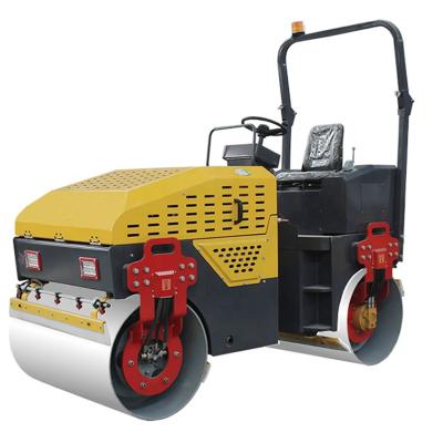 China Mini Road Rolling Compactor Tower on Road Roller 1.5 Ton Double Drum Design New 2022 for sale