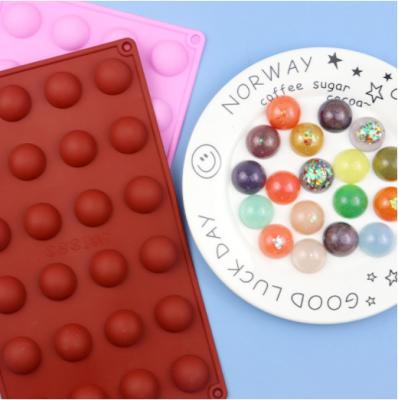 China 24 Viable Semicircle Silicone Chocolate Mold Ice Lattice Dome Gummies Silicone Molds for sale