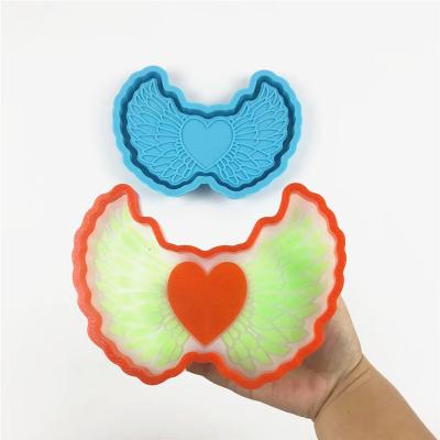 China 5456 viable the Wing Heart tray mold silicone mold for resin mold diy handmade for sale