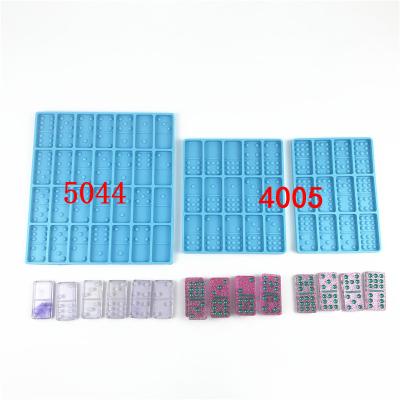 China Domino 5044+4005 Sustainable Double 9 Molds 3 Pieces For A Standard Size Silicone Set Mold For Domino Hand Making for sale