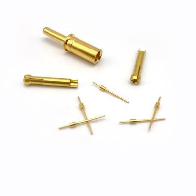 China Customized Aluminum PCB Terminal Contact Pins Crimp Inter External Material Electrical Socket Terminal Brass Pin for sale