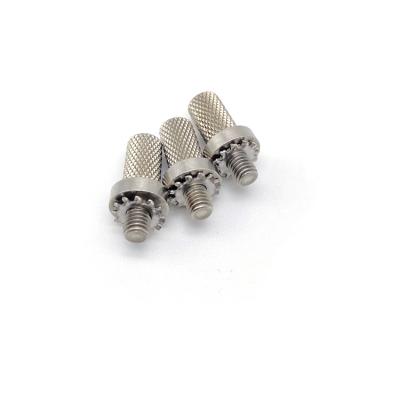 China Factory Wholesale Flat Knurled Stainless Steel Head Hand Machined Thumb Screws With Washer for sale