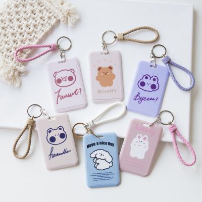 China Modern Custom UV Printing ABS Cardboard Plastic ID Card Holder For Lanyard PVC Card Holder With Polyester Lanyard Plastic Key Chain for sale