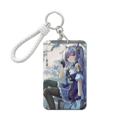 China Cute Promotional Gift ID Card Badge Holders LONG LANYARD Cartoon Card Holder with Keychain Travel Pass Case Holder for Boys Girl Ladies for sale