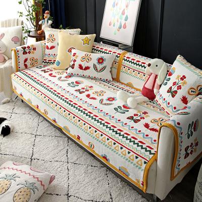 China Wholesale Nordic Multicolor Super Soft Stretch Sofa Cover Sugar Style Printed Material CLASSIC Sofa Cover for sale