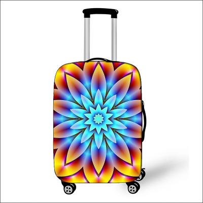 China Datura Flower Luggage Cover Combination Cable Padlock Travel Locker Cover Tsa Key Lock, Mandala Floral Luggage Rack Guard Cover for sale