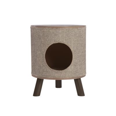 China Cat Nest Furniture Round Modern Luxury Wooden Table Stocked Cat House For Relaxing Sleeping for sale