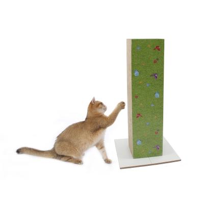 China Cats Spring Large Design Cardboard Cat Scratcher Cat Scratching Post With Wooden Stand for sale