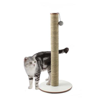 China Modern Cat Scratcher Modern Cat Scratcher Plush Ball Toy Sisal Wooden Cat Scratching Post for sale