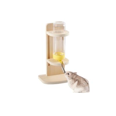 China Viable Self-designed Hamster Feeder Hamster Water Bottle Wooden Holder Hamster Drinking Water Bottle for sale