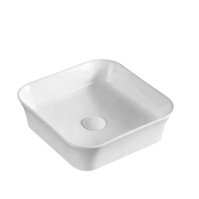 China Design Square Art Basin Counter Easy Clean Top Pattern Basin Bathroom Sink Ceramic Toilet Sink for sale