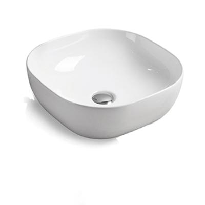 China Wholesale Eco-friendly Elegant Luxury White Square Wash Sink Countertop Ceramic Basin for sale