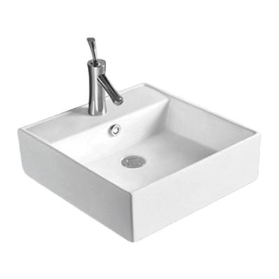 China Hot Sale White Glazed Easy Clean Chaozhou Ware Worktop Square Bathroom Hand Basin Ceramic Sanitary Sink Wash Basin for sale