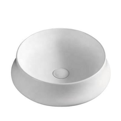 China Eco-friendly High Quality Sanitary Ceramic Sink Circle Counter Top White Wash Basin Bathroom Ware for sale