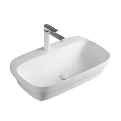 China China Modern Sanitary Ware Supplier Matte White Ceramic Semi Recessed Vanity Sink Bathroom Art Basin for sale