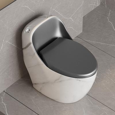 China Factory Direct High Quality Ceramic Matte Gray Marble White Color Bathroom One Piece Toilet Eco-friendly Pattern for sale