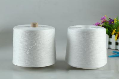 China Virgin Polyester Staple Spun Yarn Raw White Ne 30 / 1 Polyester Spun Yarn for sale