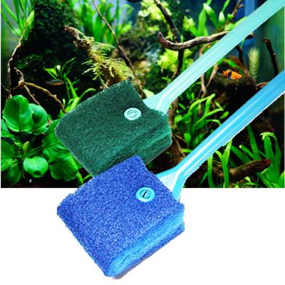 China 2pcs Algae Plastic Glass Remover Aquarium Head Cleaning Brush Sponge Aquarium Plant Fish Tank Glass Accessories HSD034 for sale