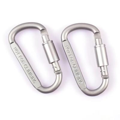 China Snap Buckle Main Chain Screw Quickdraw Carabiner Outdoor Camp Survive 2Pcs Rise D-Ring Hook Aluminum Snap Clasp HSD120 for sale