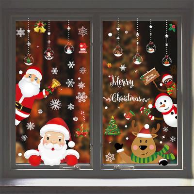 China Christmas Home Decorations Christmas Wall Stickers Window Glass Stickers Double Sided Static Decor HSD021 for sale