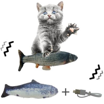 China 30CM Pet Cat Toy Electric USB Simulation Filling Dancing Moving Fish Cats Soft Toy For Pet Toys Interactive Dog Dropshipping HSD140 for sale