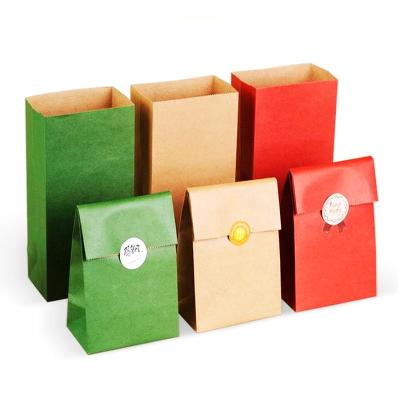 China Recycled Materials Wholesale Stand Up Paper Bag For Gift Food Packaging Take Out Bag With Customize Logo Sticker for sale