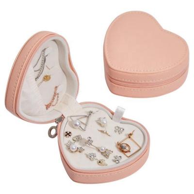 China Fashionable Wholesale Portable Extraordinary Moving Leather Organizer Jewelry Box Organizer Recycled PU Jewelry Box for sale