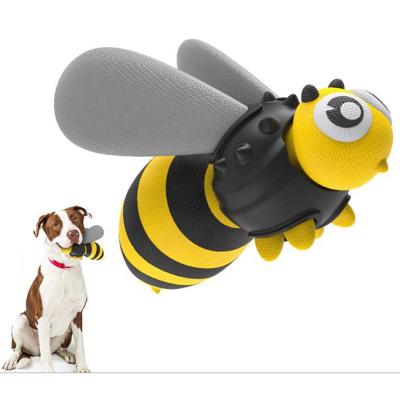 China Designer Viable High Quality Rubber Dog Squeak Biting Toy Bee Dog Toothbrush Dog Toy for sale