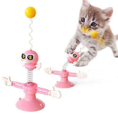 China 2021 Viable New Wholesale Cat Toy Turntable Funny Cat Stick, Pet Toy Catnip Interactive Cat Toy for sale