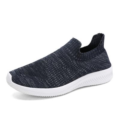 China 2022 new light weight men's casual shoes walking sneaker slip on sock shoes knit upper male shoes for sale