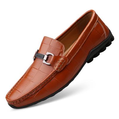 China Hot Sale Fashion Trend Handcrafted Loafers Men's Flat Casual Shoes Driving Men's Shoes Leather for sale