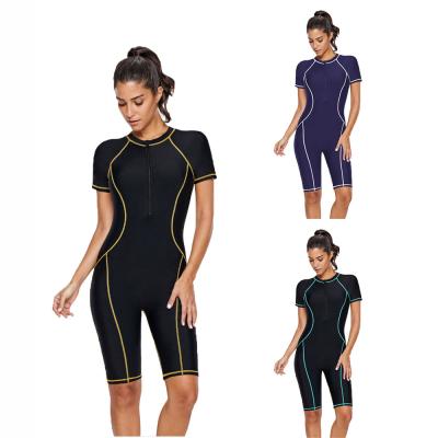 China Breathable Sports Short Sleeve Surf Jumpsuits Sunproof Quick Drying Swimwear And Beach Wear Women for sale