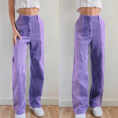 China Best Selling Viable Fashion Thick Solid Color Women's Corduroy Pants LY1229-2 for sale