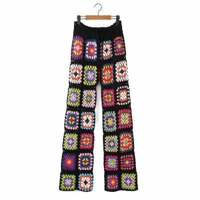 China New Arrival Colorful Breathable High Waist Stylish Knitted Straight Casual Pants for sale