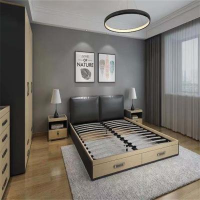 China Expandable Modern Bedroom Furniture Modern Design Large Luxury Wooden Beds for sale