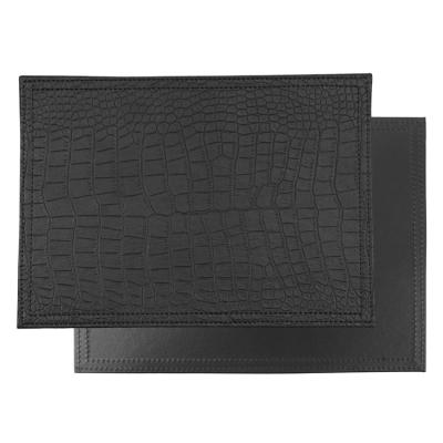 China Durable Faux Crocodile Rectangle PU Leather Table Place Mat for sale