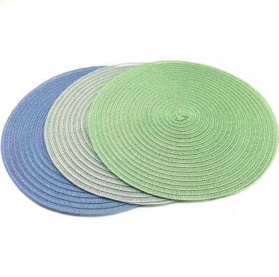 China New Sustainable PP Round Imitation Vinyl Woven Place Mat for sale