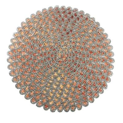 China New popular shimmer flower crochet round table paper metallic place mat viable for home or restaurant use for sale