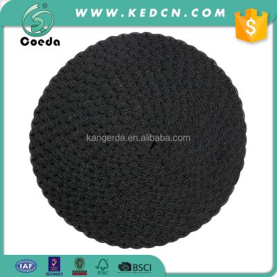 China Sustainable Round Black Plastic Table Place Mat for sale