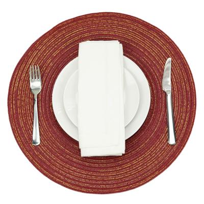 China Sustainable Place Mats , Topotdor 15-Inch Round Place Mats Braided Woven Place Mats Set Of 6 for sale