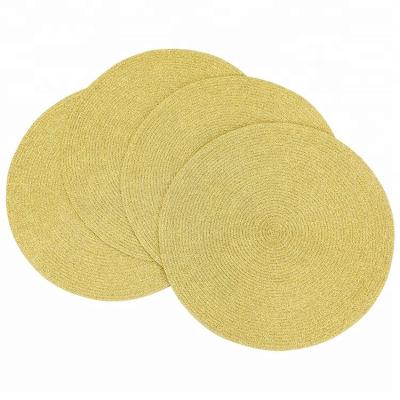 China Sustainable Sparkle Solid Metallic Gold Round Table Place Mats for sale