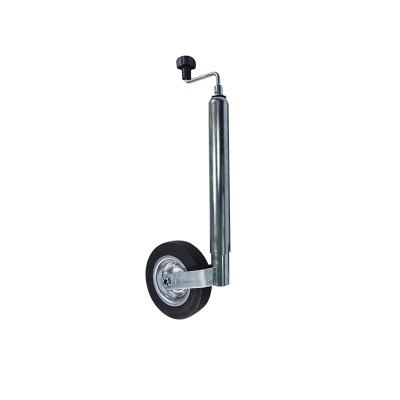 China Trailer Parts 48mm zinc jockey wheel corner jack with rubber wheel for sale