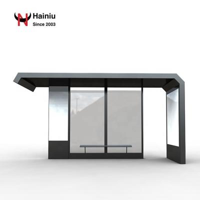 China Mobile Charging Led Advertising Light Box Solar Galvanized Steel Bus Stop Shelter Station for sale