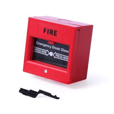 China Optional Non-accessible Conventional Manual Point Cut-off Transparent Cover Fire Alarm Emergency Glass Button DC12-24V for sale