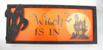 China Wood Wall plaque Holloween holiday decoration ghost sign for sale