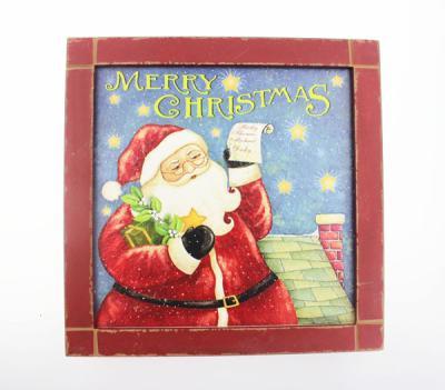 China Christmas holiday wall handicraft wall art  wooden plaque wall decoration made of MDF for sale