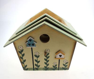 China Wooden bird small house handicraft garden and hausehold decoration for sale