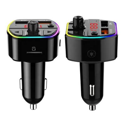 China New stereo deep bass QC3.0 handsfree kit and PD20W dual charger wireless car bluetooth fm transmitter fast music audio adapter for sale