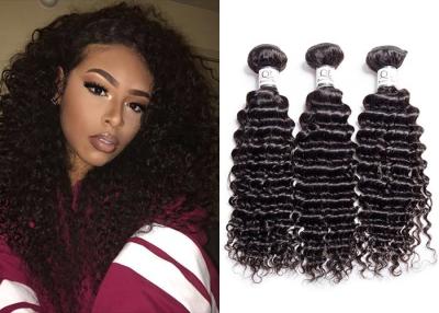 China 3 Pcs Deep Curly Human Hair Bundles Weaves For Ladies Oil Resisistant for sale