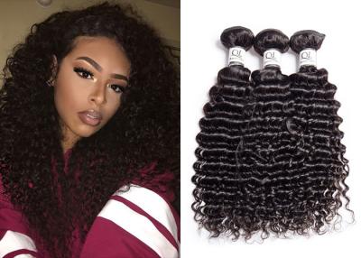 China 100% Human Remy Deep Curly Weave / Soft Indian Deep Curly Virgin Hair for sale